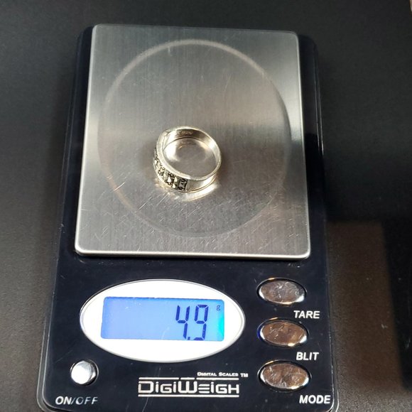 Size 6 925 Sterling Silver Beautiful Marcasite Stone Pattern Ring - Picture 8 of 8